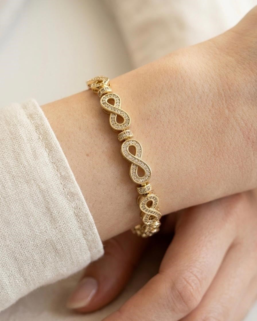 14K Xuping Zirkon Sonsuzluk Bileklik