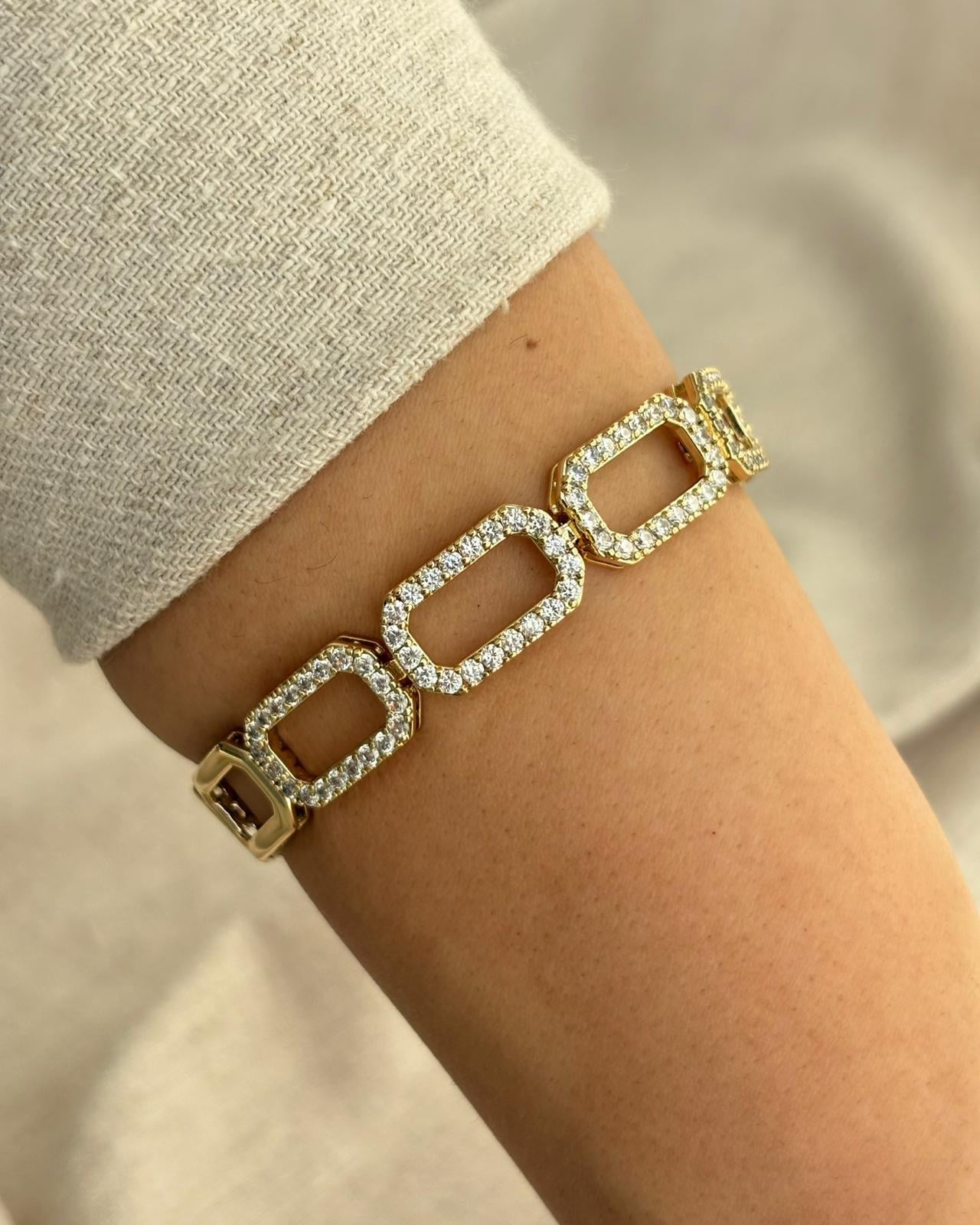 14K Xuping Zirkon Taşlı Ataş Model Gurmet Bileklik