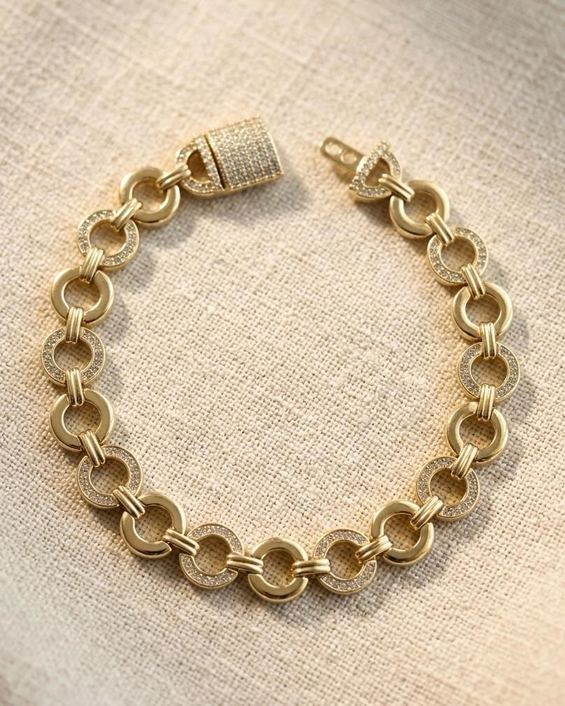 14K Xuping Zirkon Taşlı Halka Gurmet Bileklik
