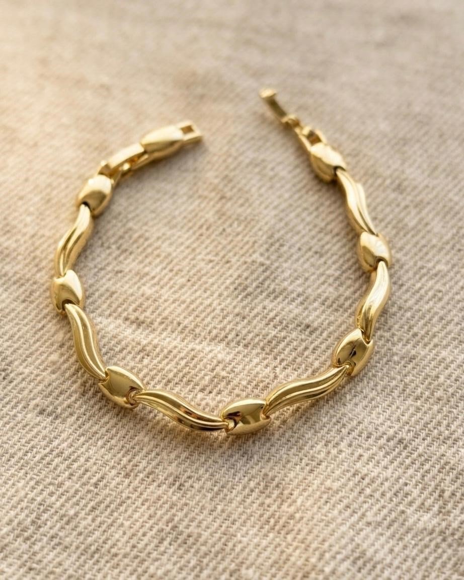 VIP Gold Dalga Bileklik