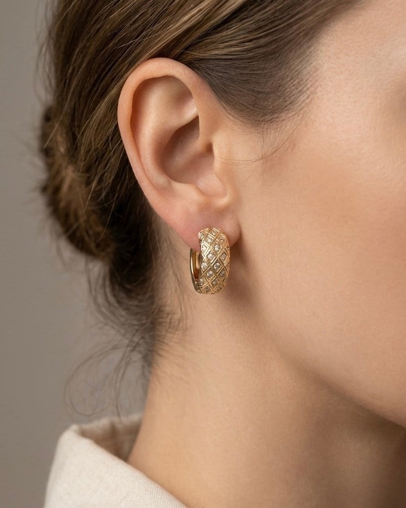 Xuping Chic Pırlanta Gold Küpe