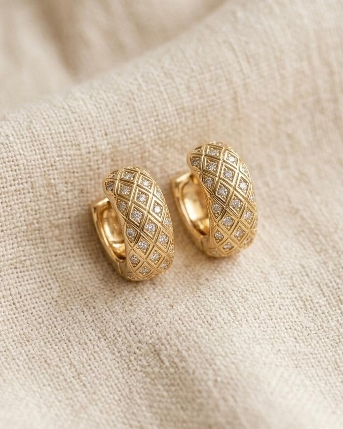 Xuping Chic Pırlanta Gold Küpe