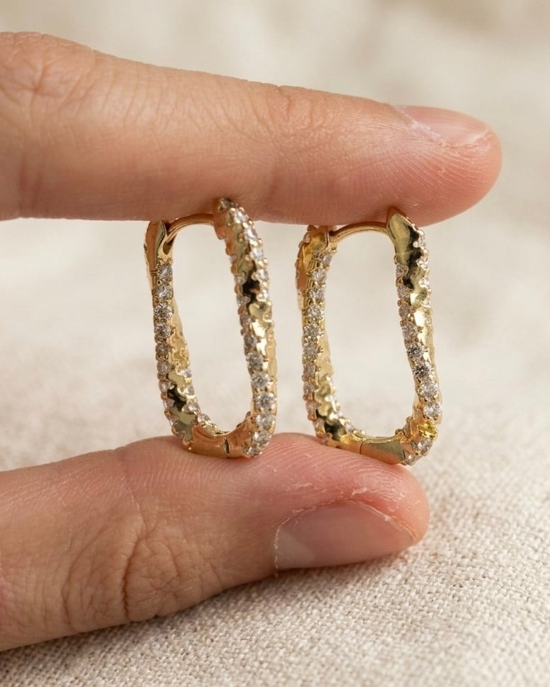 Xuping Miel Pırlanta Gold Küpe