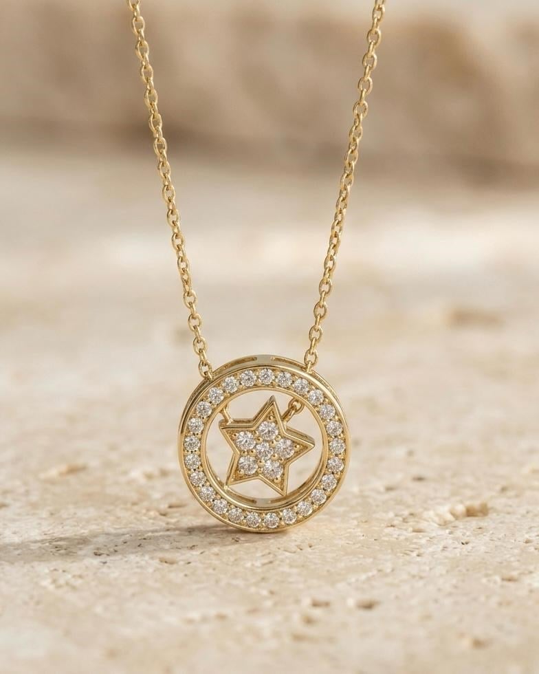 Xuping Shea Zirkon Gold Kolye 