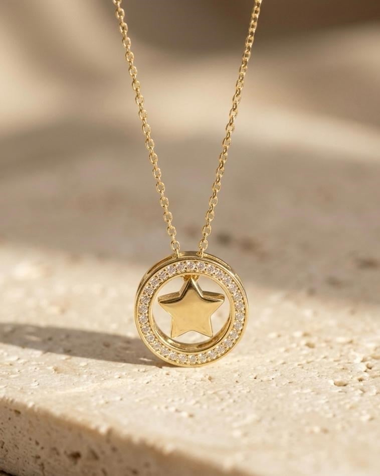 Xuping Shea Zirkon Gold Kolye 