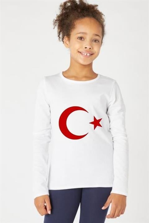 23 Nisan Ay Yıldızlı Türk Bayraklı Unisex Çocuk Kısa Kollu Tshirt 0-24