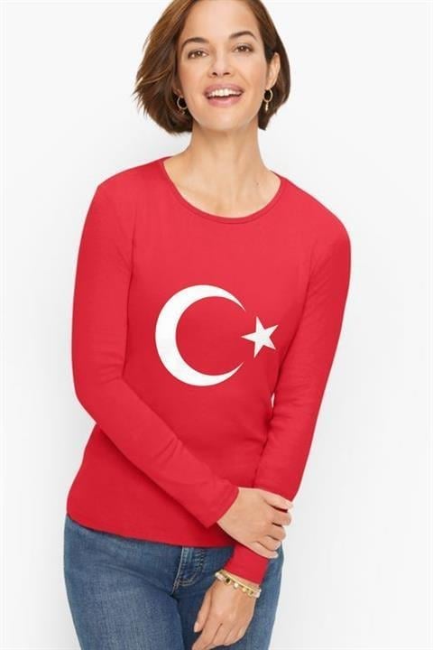 23 Nisan Ay Yıldızlı Türk Bayraklı Unisex Çocuk Kısa Kollu Tshirt 0-24