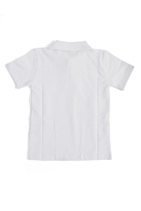 Beyaz Kısa Kol 6-16 Yaş Çocuk Okul Lakos Tişört/t-shirt - 80238-beyaz