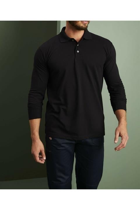 Bordo Polo Yaka Uzun Kol Çocuk Okul T-shirt