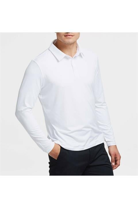 Bordo Polo Yaka Uzun Kol Çocuk Okul T-shirt