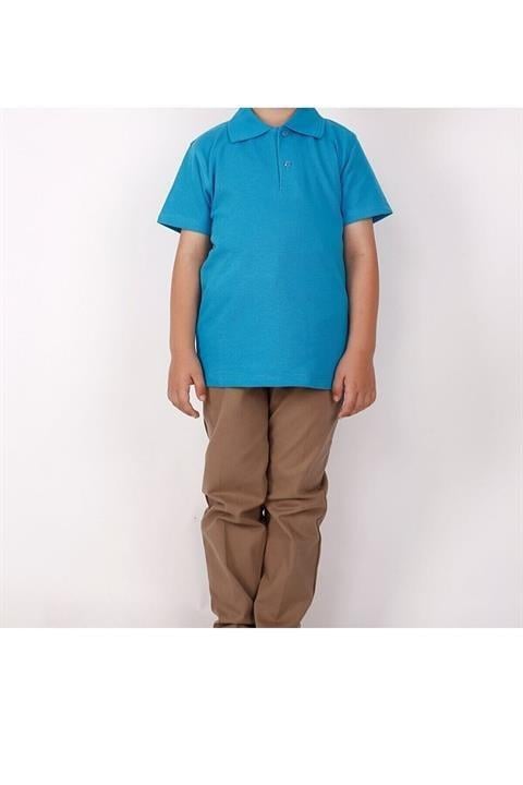Çocuk Kısa Kollu Polo Yaka Okul Tshirt