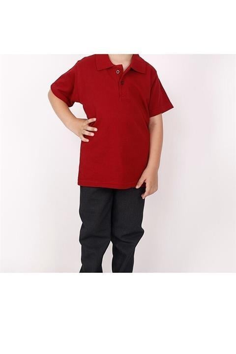 Çocuk Kısa Kollu Polo Yaka Okul Tshirt
