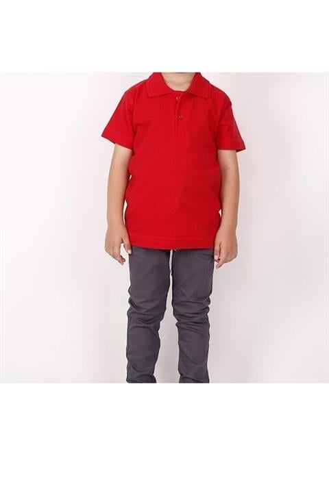 Çocuk Kısa Kollu Polo Yaka Okul Tshirt