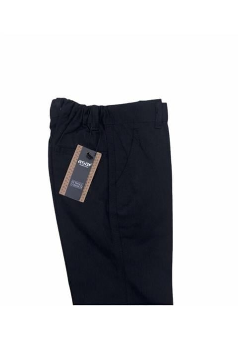 Çocuk Okul Pantalonu Kanvas Yarım Lastik Ilkokul Orta Okul Kaliteli Asaf Lacivert