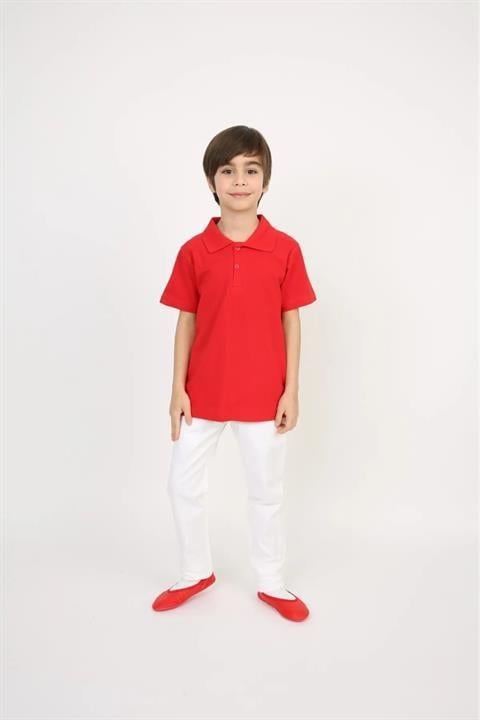 çocuk polo yaka kısa kolu tshirt ve pantalon takım 29 ekim kırmızı