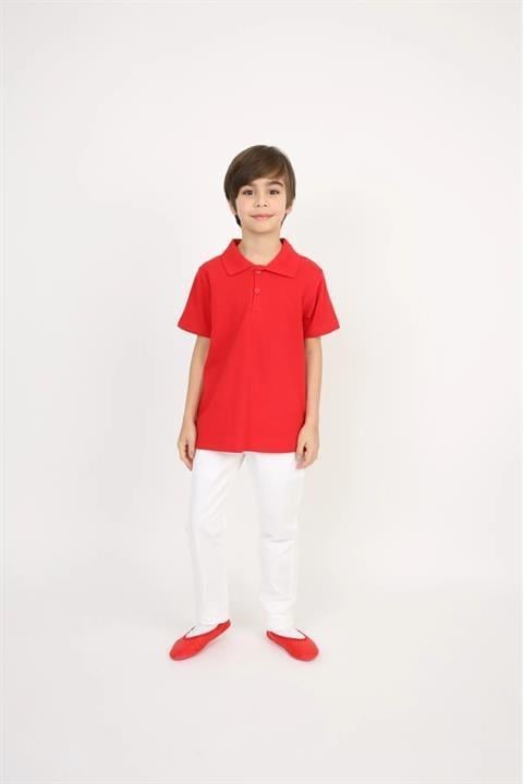 çocuk polo yaka kısa kolu tshirt ve pantalon takım 29 ekim kırmızı