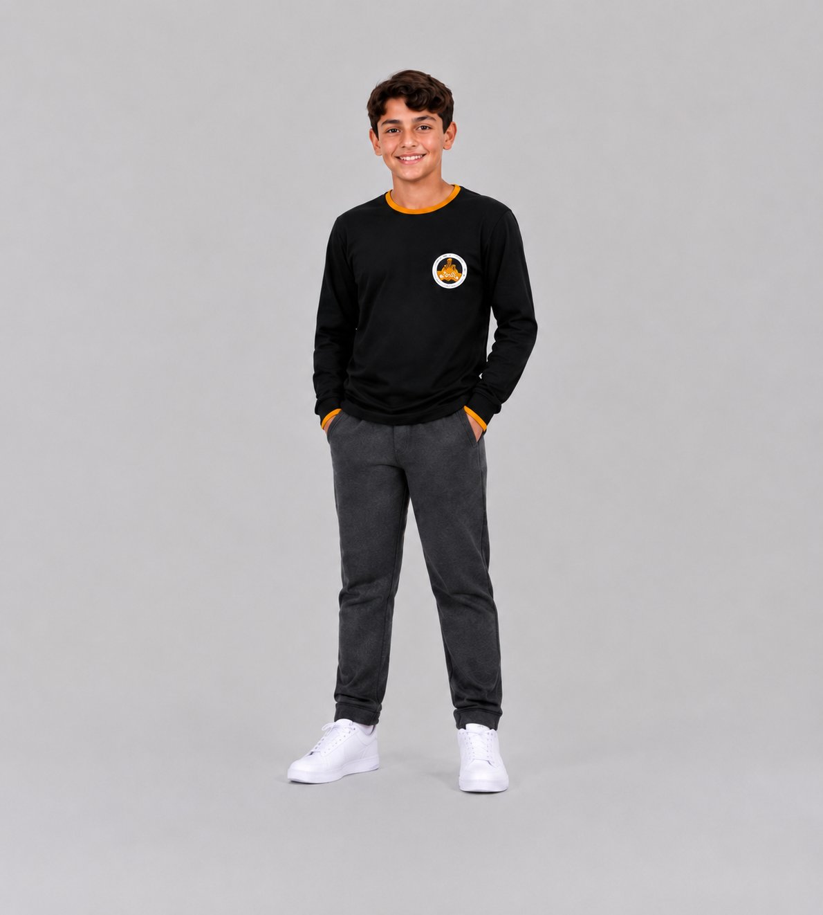 Çocuk Unisex Uzun Kollu Yaka PiriPaşa OrtaOkul Tshirt