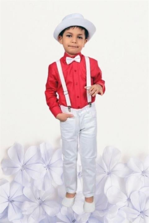 Erkek Çocuk 23 Nisan Gösteri Kıyafeti Pantolon Uzun Kol Gömlek Papyon Takımı Takım R24