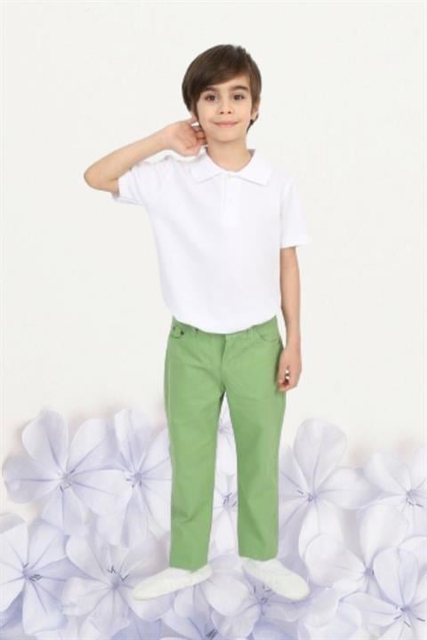 Erkek Çocuk 23 Nisan Gösteri Kostüm Pantolon Kısa Kol Polo Yaka Pembe Tshirt Takım R24
