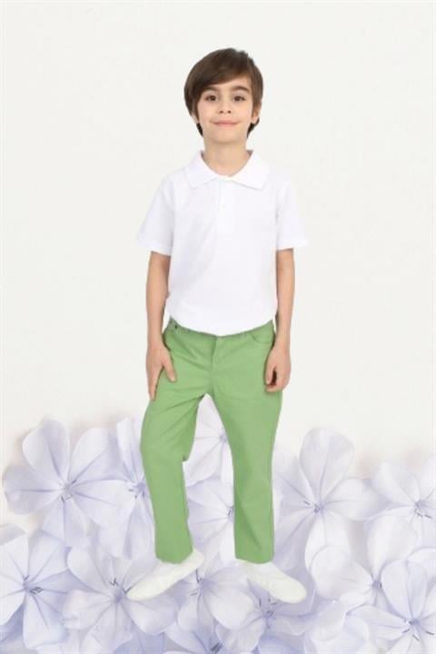 Erkek Çocuk 23 Nisan Gösteri Kostüm Pantolon Kısa Kol Polo Yaka Pembe Tshirt Takım R24