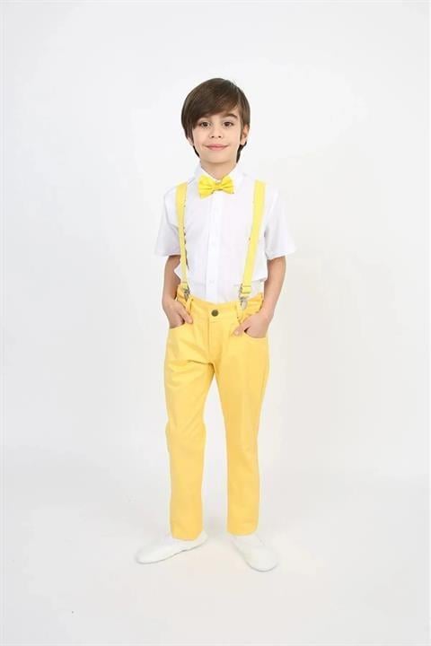 Erkek Çocuk Gömlek Pantolon Askı Papyon Kıyafeti 23 Nisan Kostüm