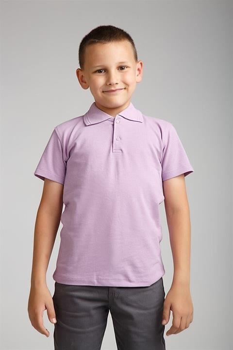 Erkek Çocuk Penye Polo Yaka Lila T-shirt