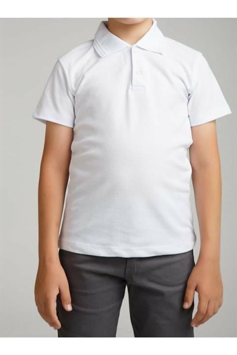 Erkek Çocuk Polo Yaka Kısa Kol Okul T-shirt