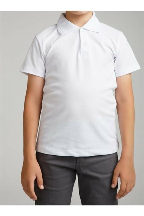 Erkek Çocuk Polo Yaka Kısa Kol Okul T-shirt