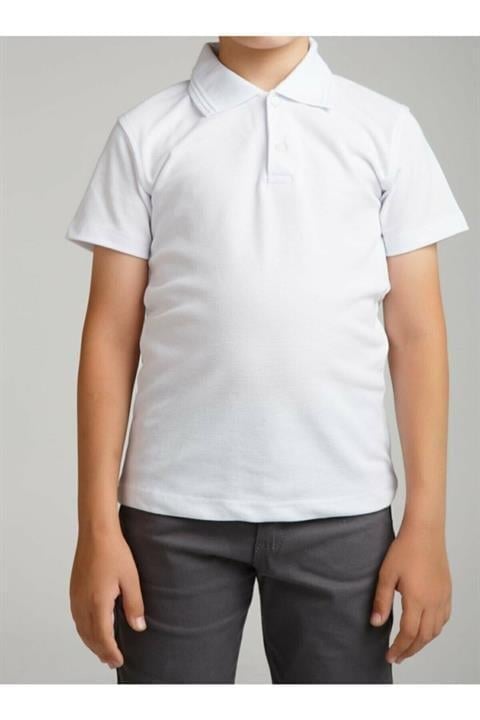 Erkek Çocuk Polo Yaka Kısa Kol Okul T-shirt