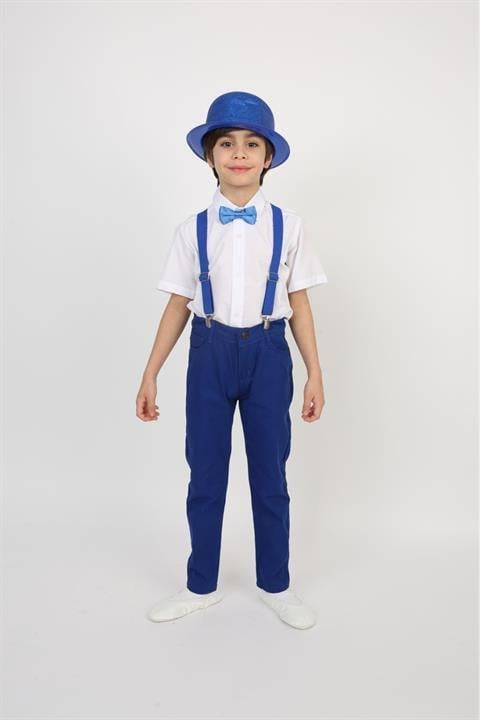 Erkek Çocuk Takım Askı Papyon Gömlek Pantalon Kırmızı