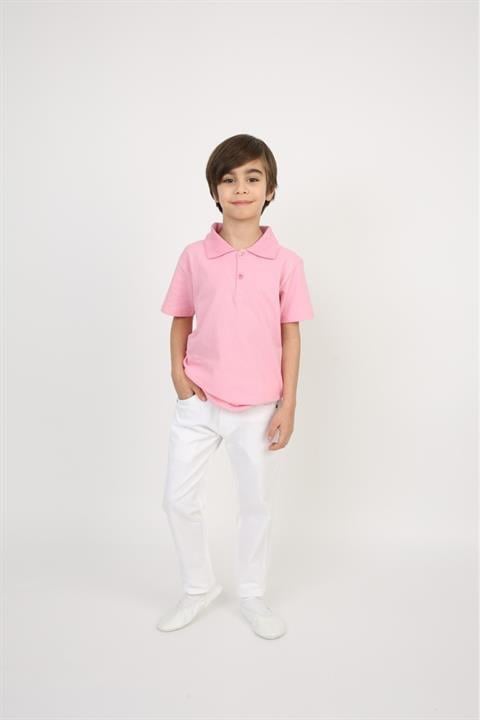 Erkek Çocuk Takım Lakos Beyaz Pantalon Sarı Turkuaz Lila Kırmızı Pembe Polo Yaka