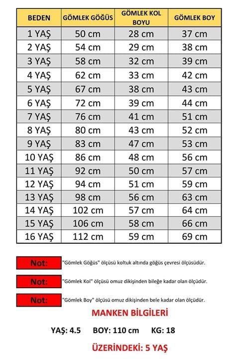 ERKEK ÇOCUK UZUN KOLLU GÖMLEK KRAVATLI 23 NİSAN
