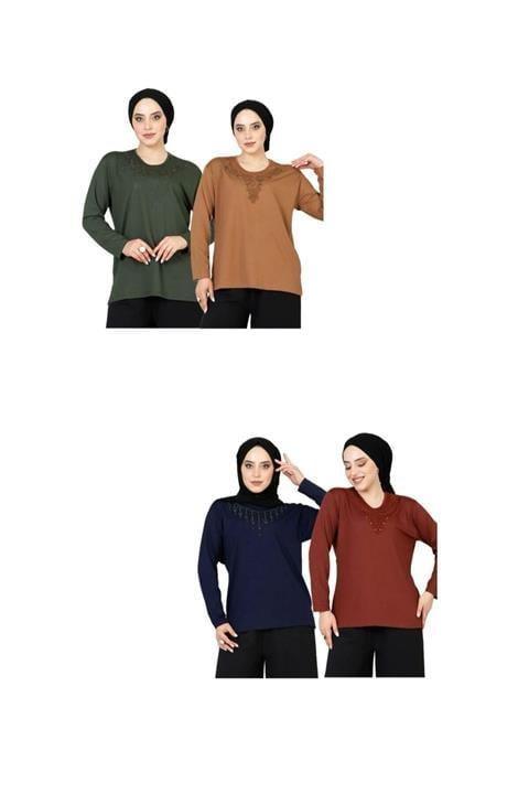 Kadın 4'lü işlemeli anne penye (anneler gününe özel)