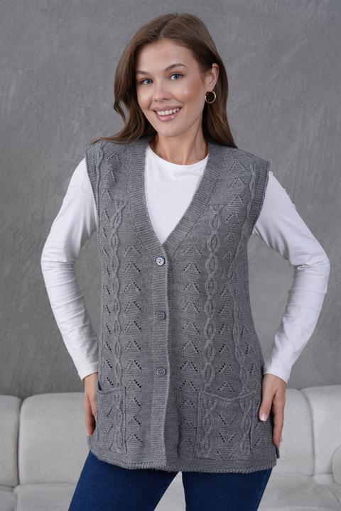 Kadın Anne Triko Yün Yelek Örme