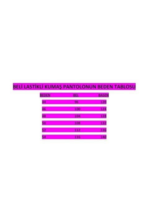 Kadın lacivert Beli Lastikli Büyük Beden Pantolon Kumas Pantolon