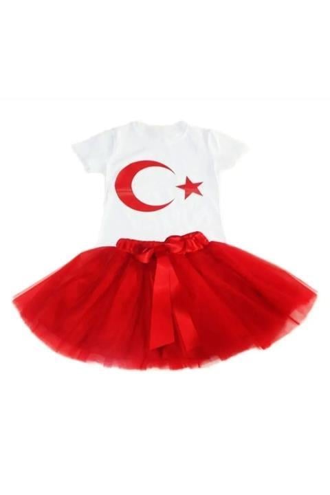 Kız Çocuk 23 Nisan Alt Üst Takım Gösteri Kıyafeti