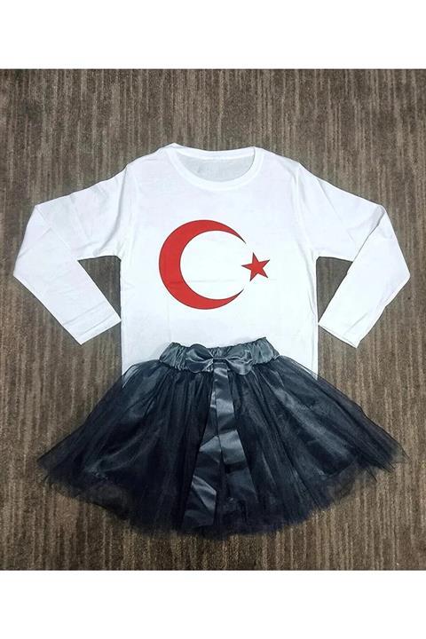 KIZ ÇOCUK ALT ÜST TAKIM ETEK 23 NİSAN