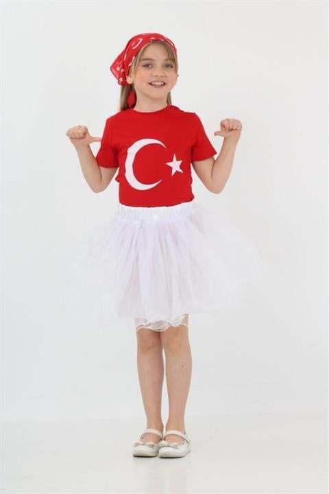 KIZ ÇOCUK ALT ÜST TAKIM TSHİRT ETEK 23 NİSAN