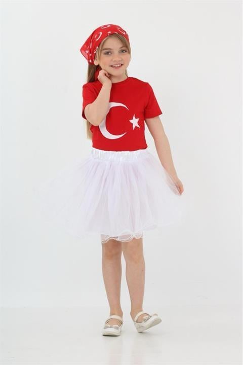 KIZ ÇOCUK ALT ÜST TAKIM TSHİRT ETEK 23 NİSAN KIYAFETLERİ