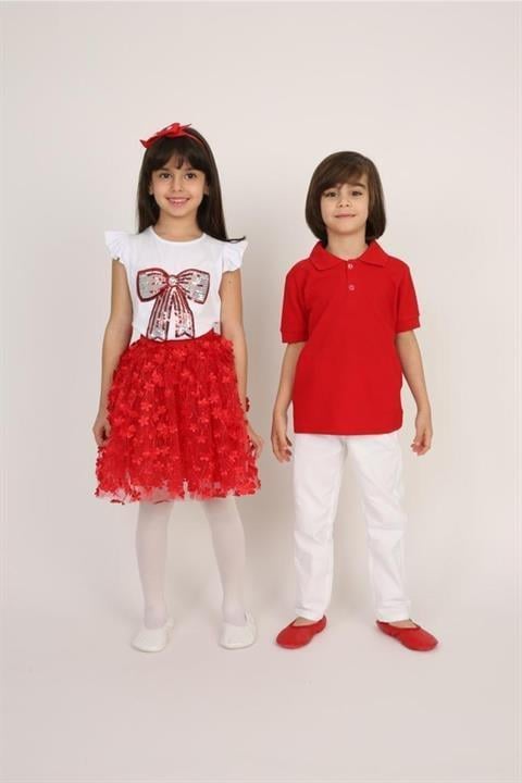 Kız Çocuk Gösteri Kıyafeti Etek Tshirt
