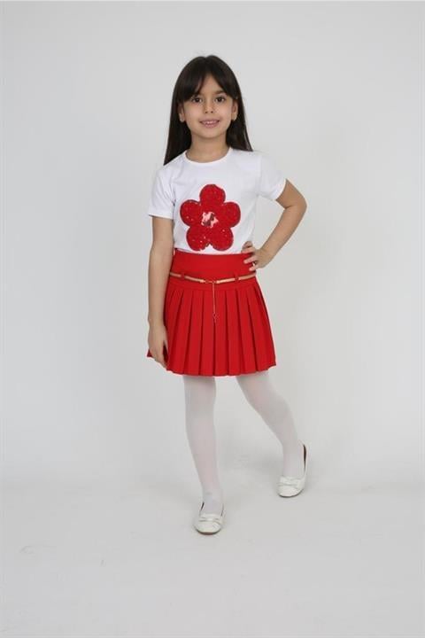 Kız Çocuk Gösteri Kıyafeti Etek Tshirt Takım