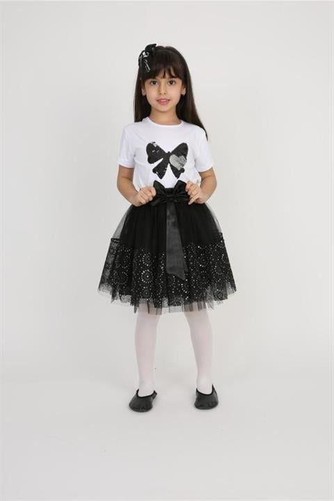 Kız Çocuk Gösteri Kıyafeti Etek Tshirt Takım