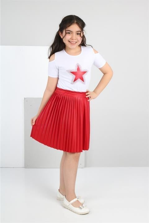 Kız Çocuk Gösteri Kıyafeti Tshirt Etek Takım