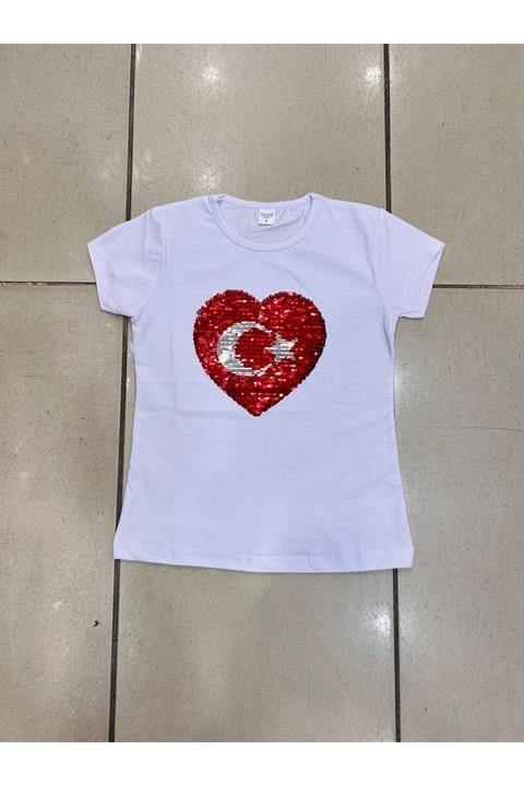 Kız Çocuk Gösteri Kıyafeti Tshirt Motifli