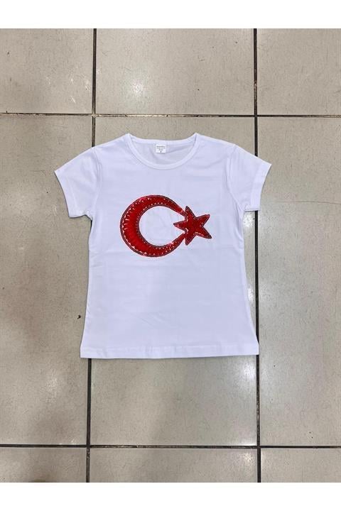 Kız Çocuk Gösteri Kıyafeti Tshirt Motifli