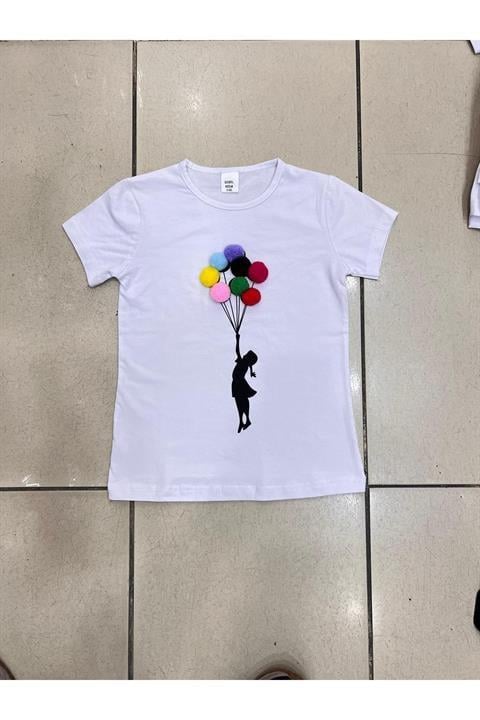 Kız Çocuk Gösteri Kıyafeti Tshirt Motifli