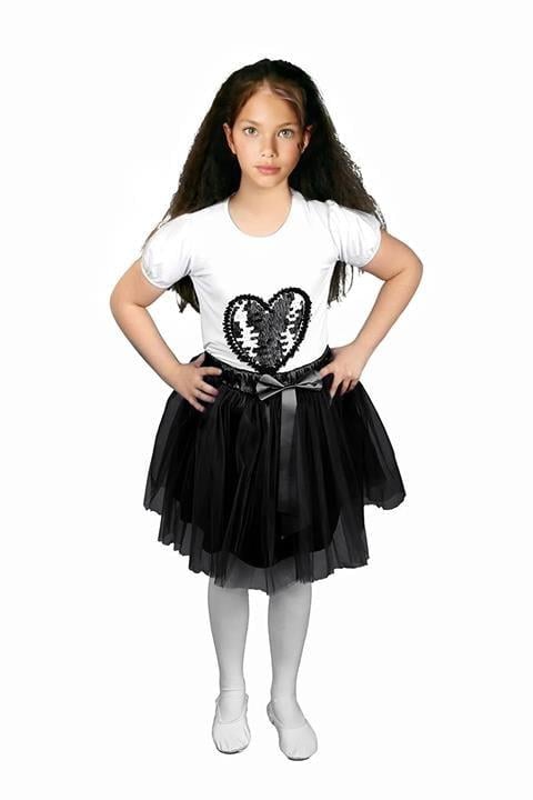 Kız Çocuk Tütü Etek Tshirt Gösteri Kıyafeti Takım