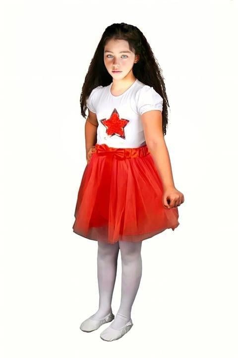 Kız Çocuk Tütü Etek Tshirt Gösteri Kıyafeti Takım