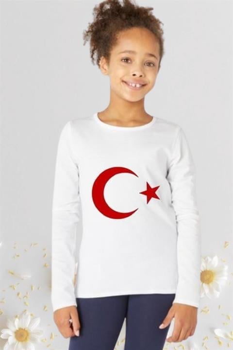 Kız Erkek Çocuk 23 Nisan Atatürk Baskılı Uzun Kol Gösteri Tshirt Yetişkin Unisex Sarı Tshirt 024