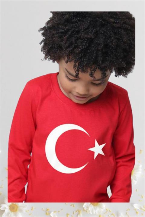 Kız Erkek Çocuk 23 Nisan Atatürk Baskılı Uzun Kol Gösteri Tshirt Yetişkin Unisex Sarı Tshirt 024